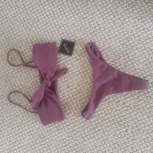New ribbed dusty purple bikini bathing suit
